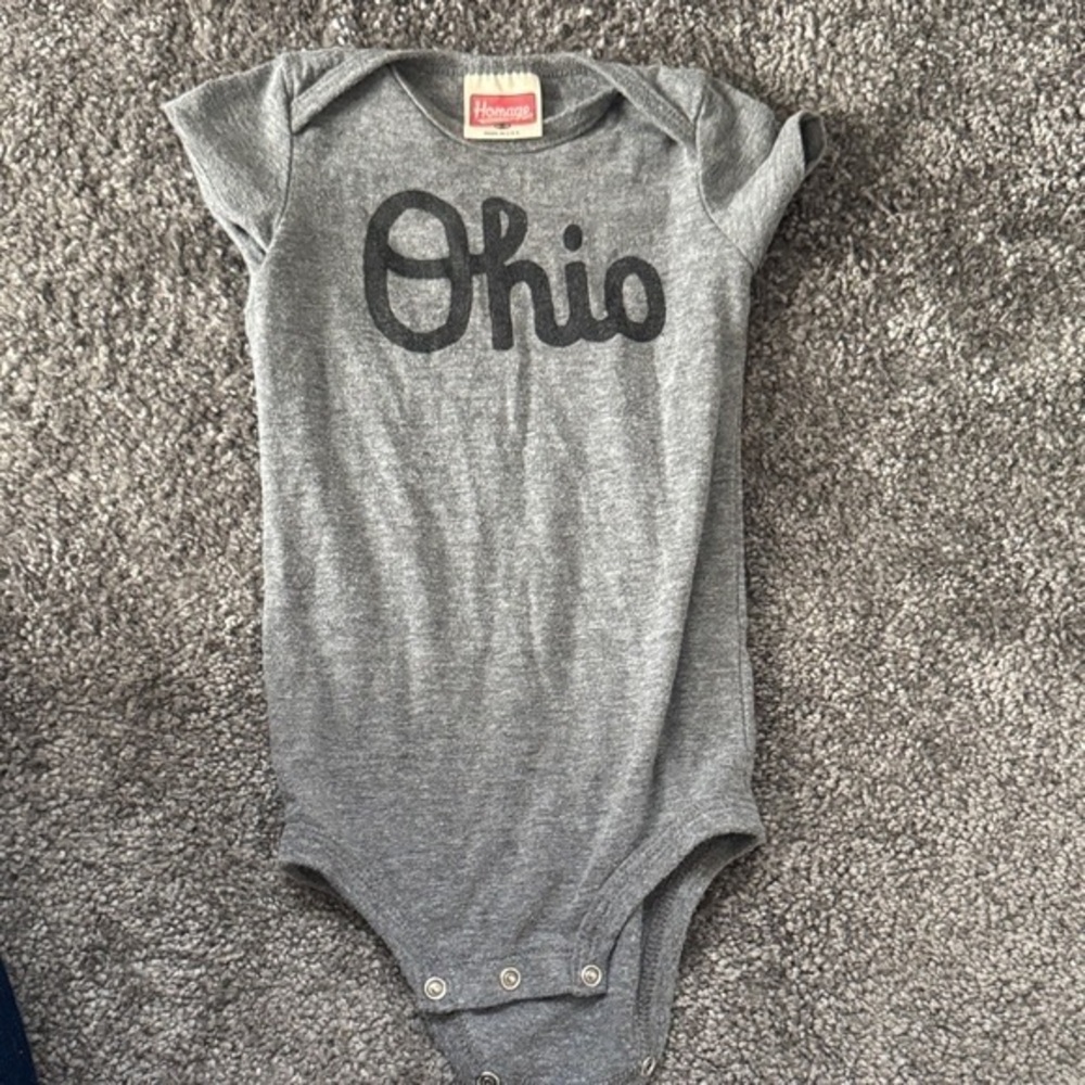 HOMAGE Gray Ohio Kids Bodysuit